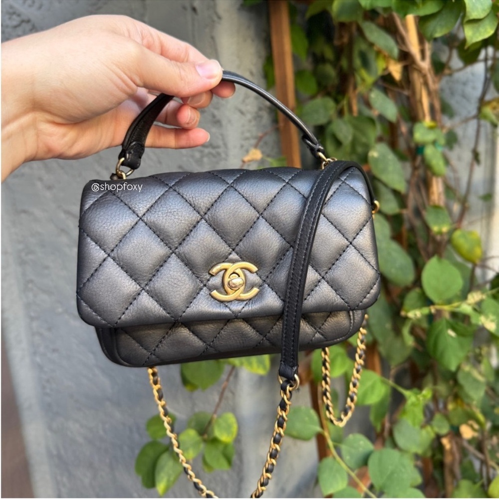 Chanel Quilted Leather Mini Business Affinity Flap Crossbody